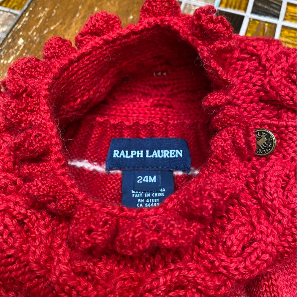 Ralph Lauren Cotton/Wool Reindeer Cable Sweater Dress - Picture 8 of 8